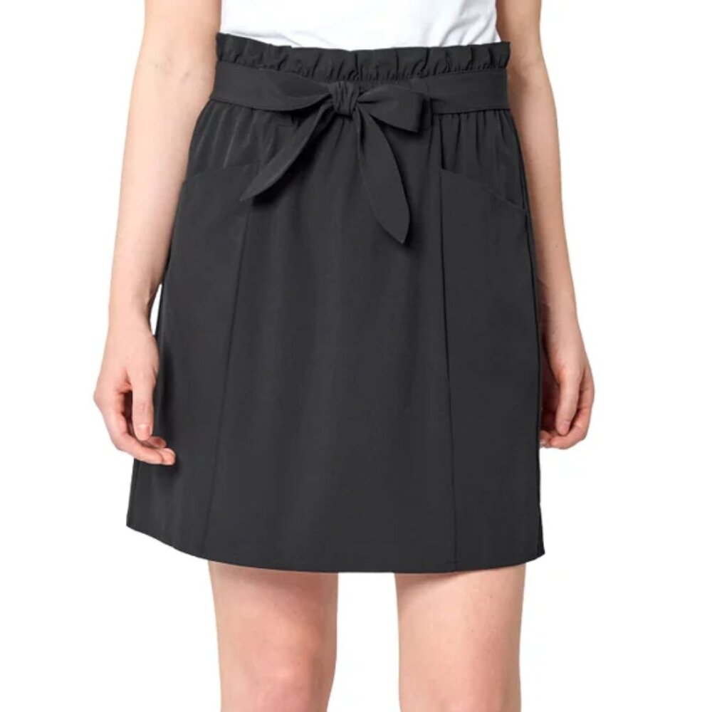 Mondetta black cargo skirt paperbag tie waist quick-dry XL pockets